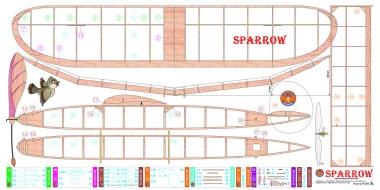 Sparrow -model na gumový pohon